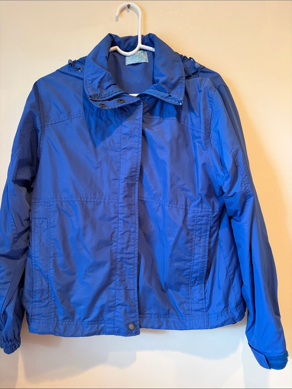 Women's Blue Packable Rain jacket